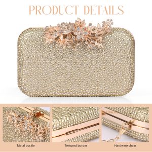 Product details of luxurious silver crystal evening bag