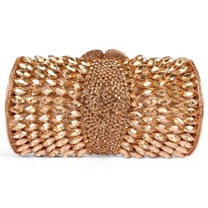Elegant silver rhinestone clutch bag for women