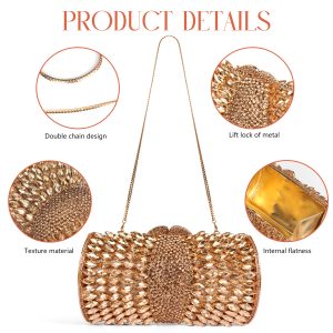 Product details of silver crystal evening bag