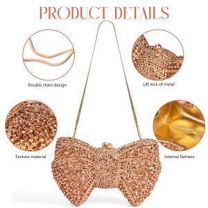 Stylish silver rhinestone evening bag for women