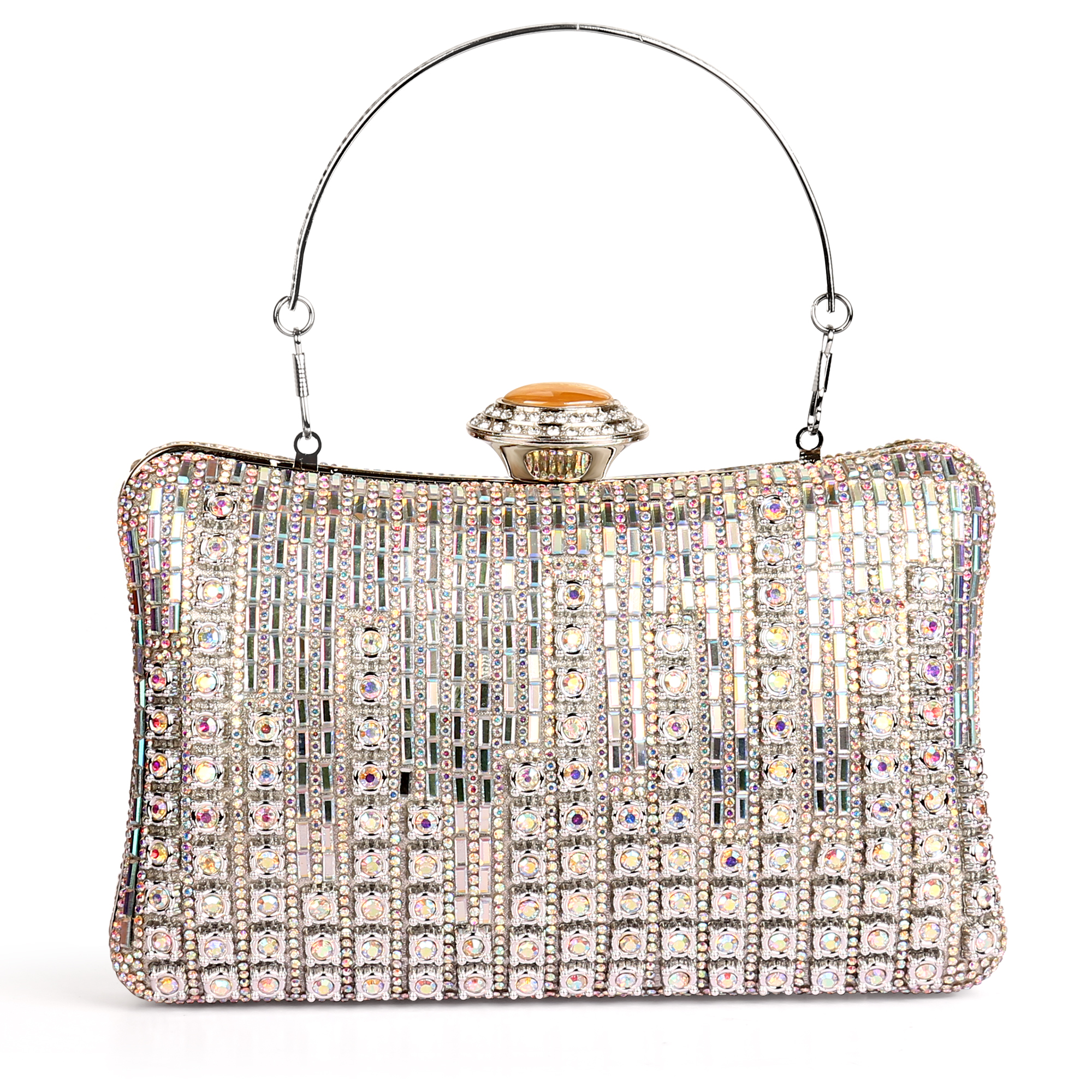 Product details of silver rectangular luxury clutch bag